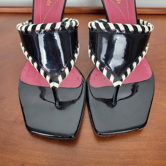 Kate Spade Square Toe Mule Sandal in Black & White Size 7 - Picture 2 of 8